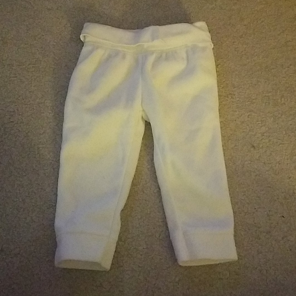 9 months Carter's fleece pants, cream
